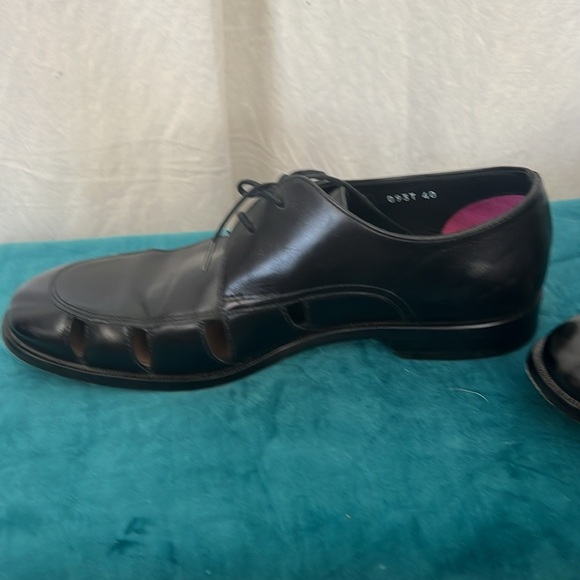 Paul Smith made in Italy Rowen Shoes Black Leather Cut Out Detail 40 - Picture 4 of 14